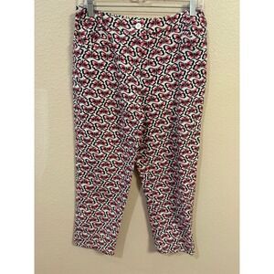 Talbots Butterfly Print Crop Pants Women 8 Multicolor Excellent Stretch Cotton
